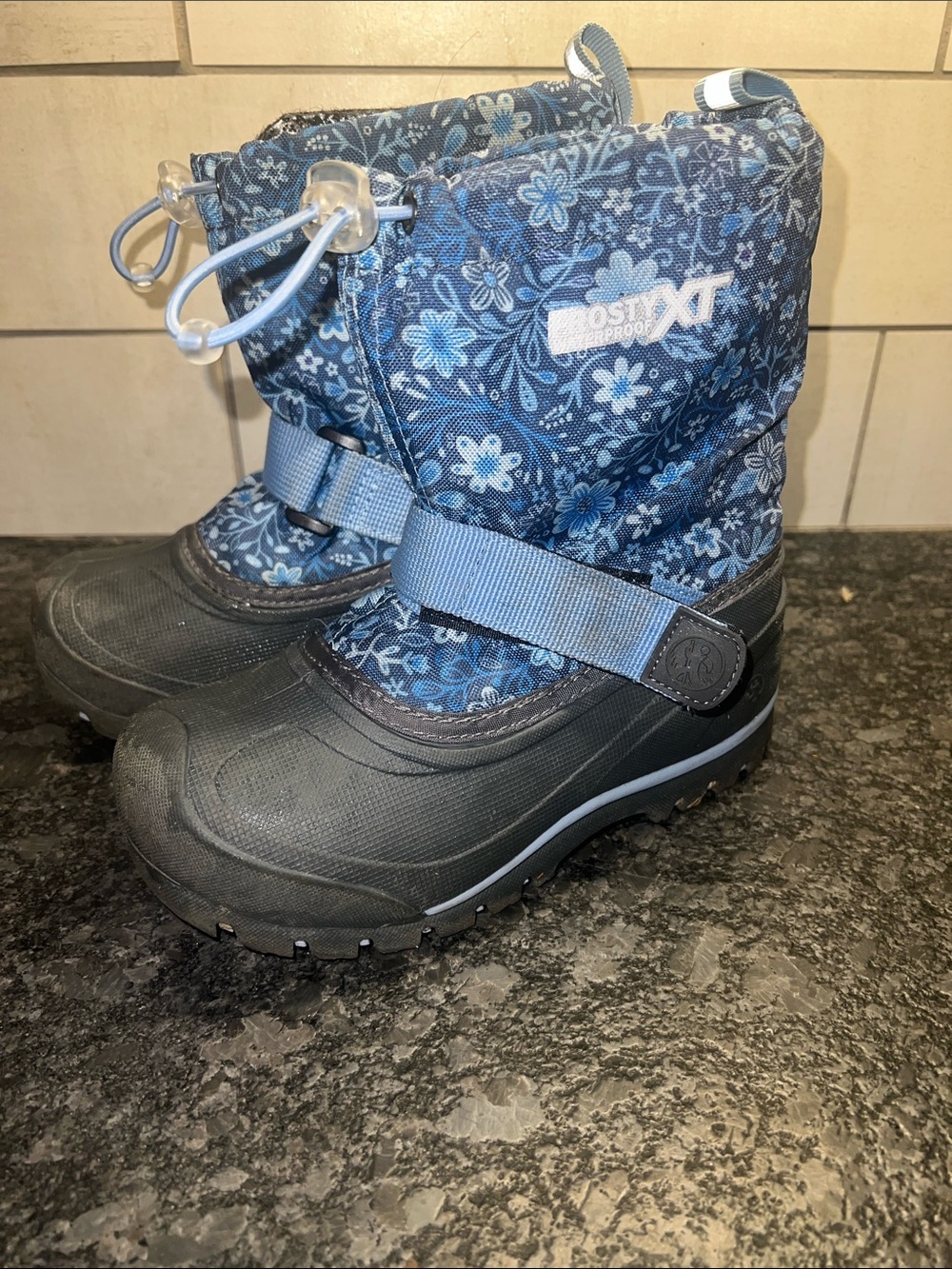 Northside size 12. Kids Waterproof Winter Snow Boots - Blue Floral